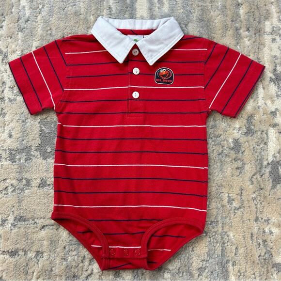 2002 Sesame Street Elmo Red Polo Summer Romper 18 months Y2K - Picture 1 of 7